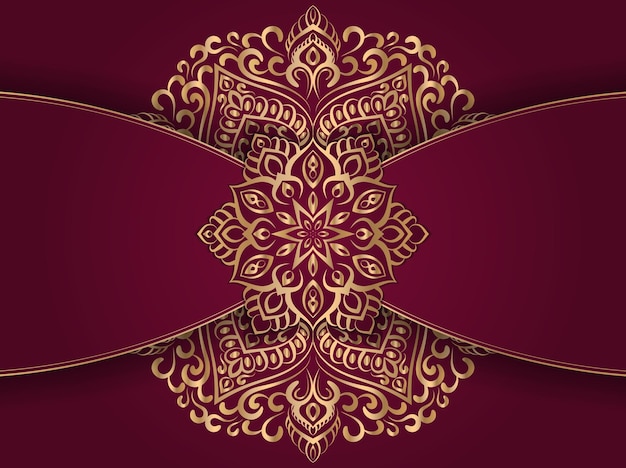 Unique and luxury mandala background in golden color for invitation and other work.