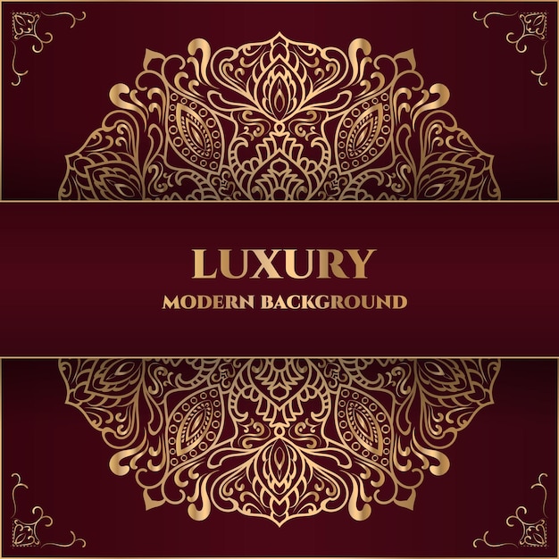 Unique and luxury mandala background in golden color for invitation and other work.