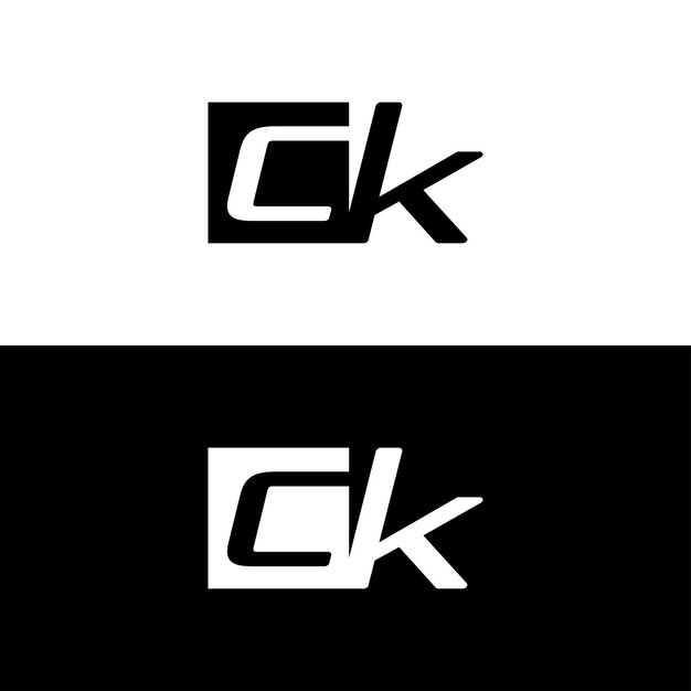 Vector unique minimal ck letter logo design