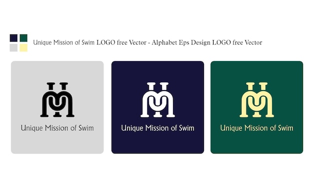 水泳のユニークな使命ロゴ無料ベクターアルファベットEpsデザインロゴ無料ベクター