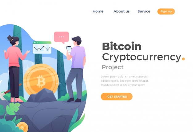 Concetto di design piatto moderno unico di criptovaluta bitcoin per sito web e sito web mobile