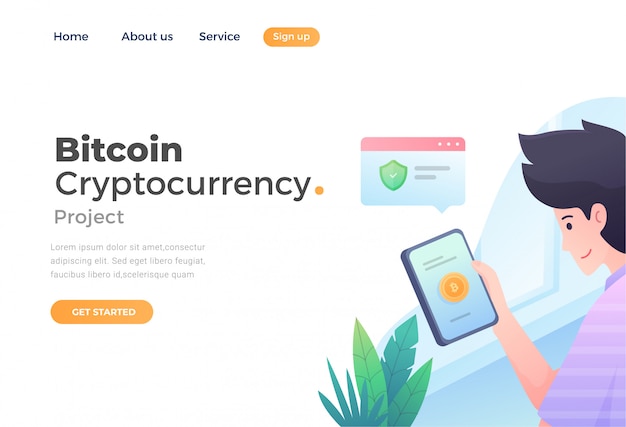 Unique modern flat design concept of bitcoin cryptocurrency for website and mobile website