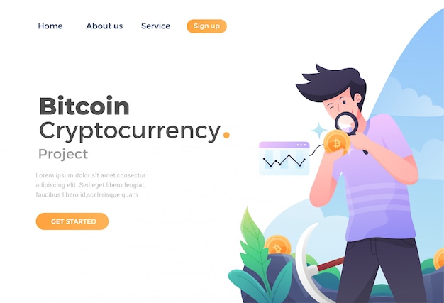 Vector unique modern flat design concept of bitcoin cryptocurrency for website and mobile website