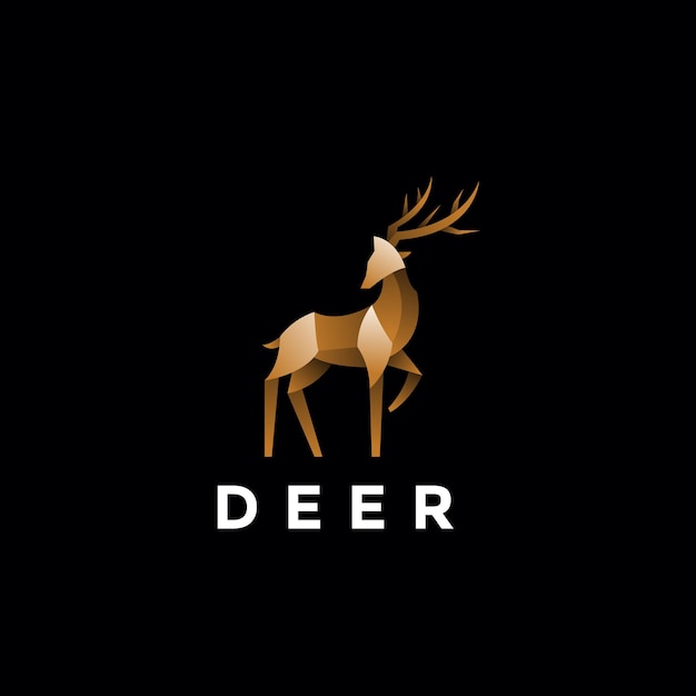 Unique Modern Gradient Deer Logo Design Vector Template