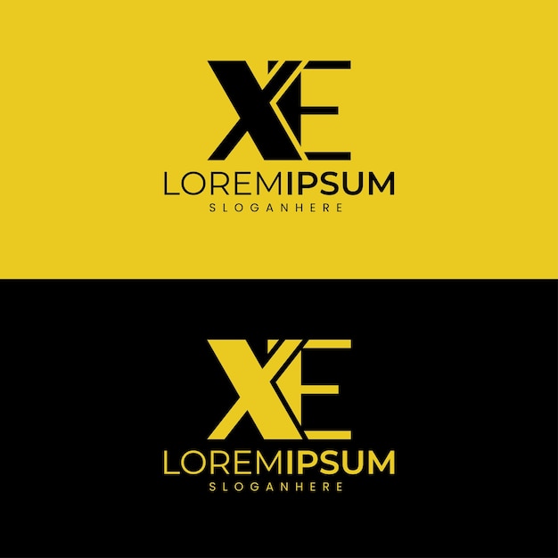 Unique Modern Minimalist XE Letter Logo Design