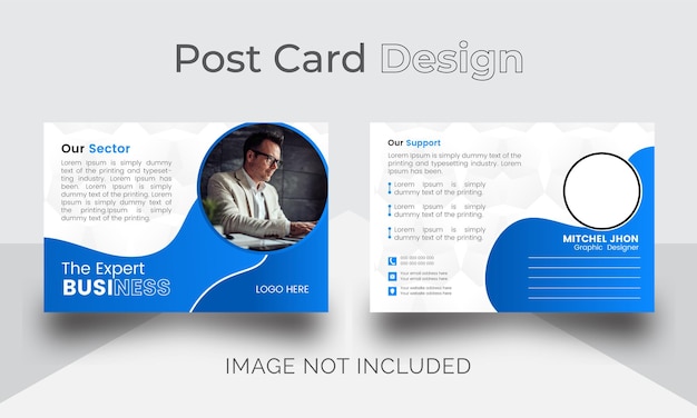 Vector unique modern post card template corporate design