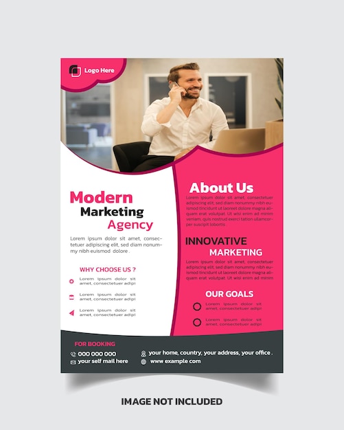 Unique modern trendy quality full corporate business flyer design template