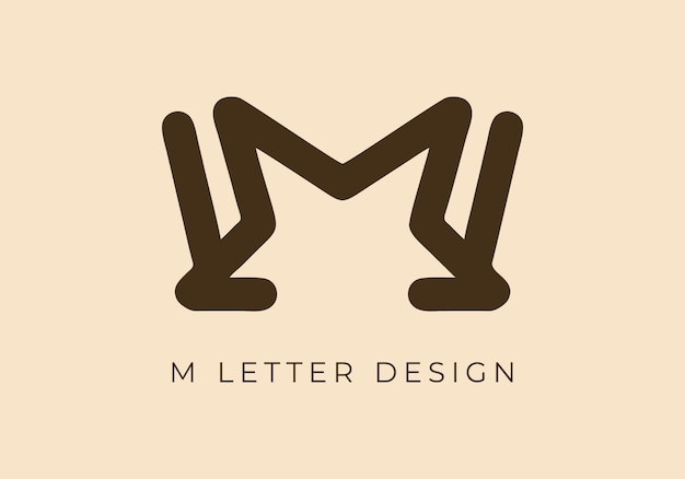 Unique Mono line design of M initial letter