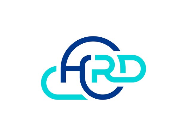 Вектор Уникальный логотип monogram cloud hrd