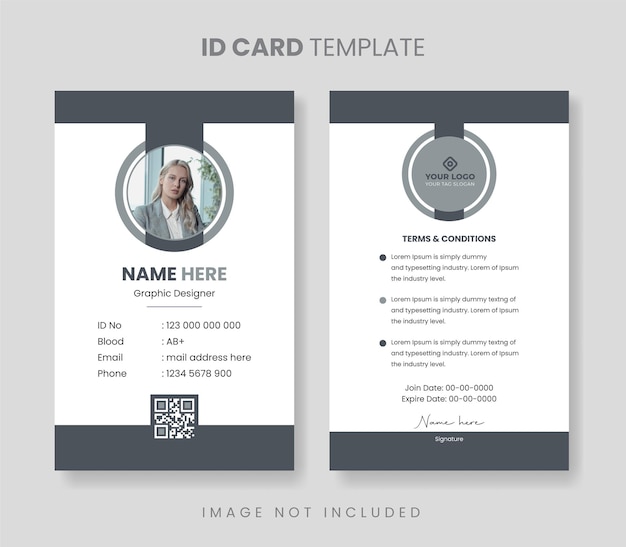 Unique Official Staff id card template design vector
