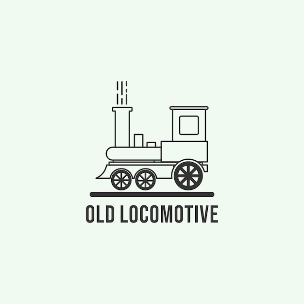 Unique old locomotive line art