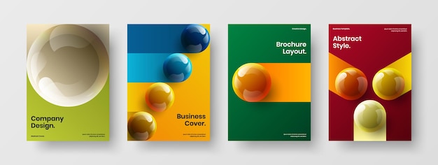 Unique pamphlet vector design concept set