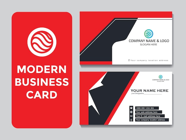 Vector unique professional business card design template and modern visiting card