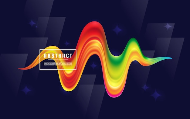 Vector unique pulse wave flow, pulse medical on the background of a colorful brush liquid