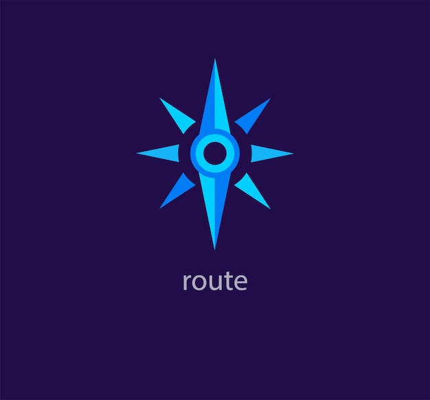 Unique route location logo Trend color transitions Destination logo template vector