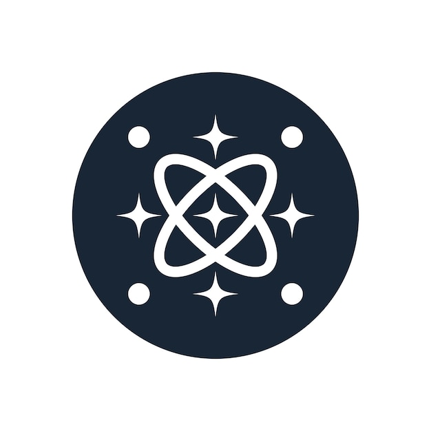 Unique science logo design. scientific atom with star design vector