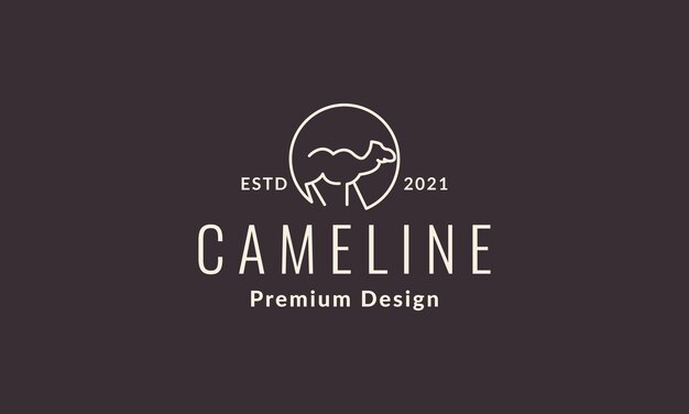 Unique shape camel lines logo design vector symbol illustration graphic