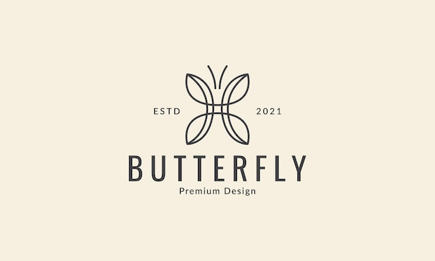 ユニークな形ライン蝶かわいいロゴベクトルアイコンシンボルグラフィックデザインイラスト