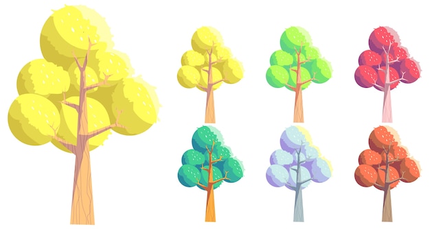 Unique Shape Tree with Cartoon Style