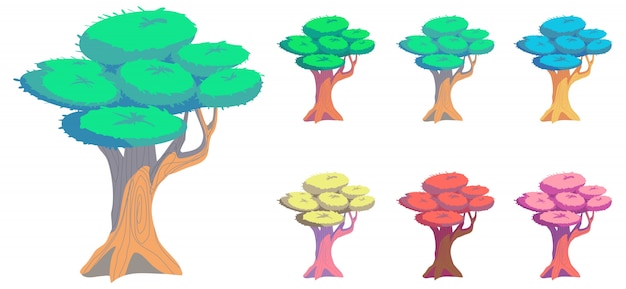 Unique Shape Tree with Cartoon Style