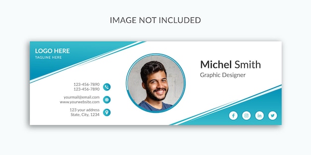 Unique shapes email signature or email footer template design