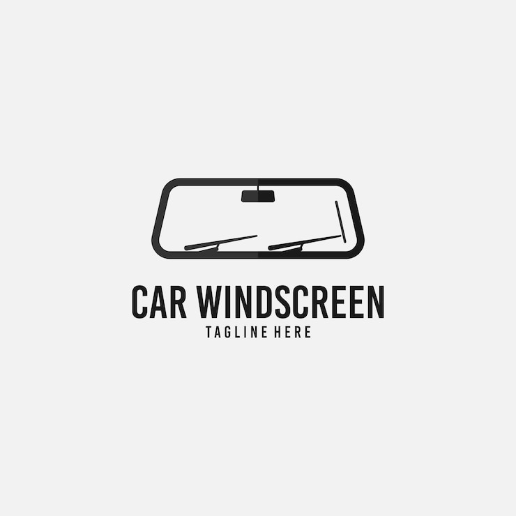 Vector unique and simple car glass shop logo, auto glass repairman logo