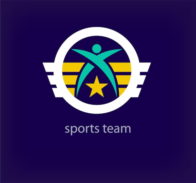 벡터 독특한 스포츠 팀 로고 현대적인 디자인 색상 시작 스포츠 개념 로고 템플릿 벡터