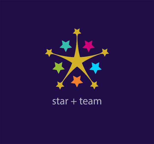 Unique star space modern logo. unique color transitions. star cycle logo template. vector.