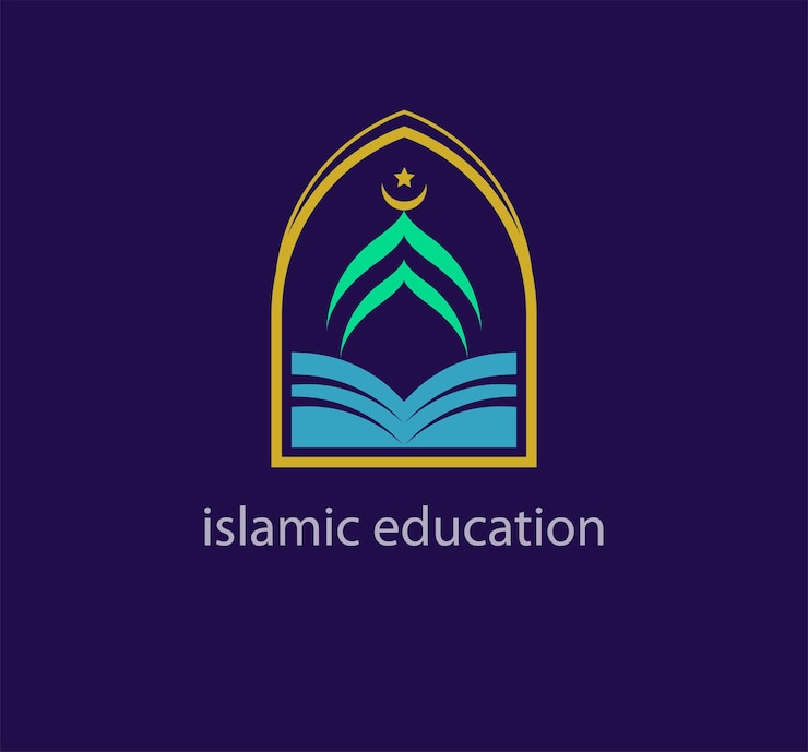 Vector unique style of islamic religious education logo design template. abstract arabic symbol.