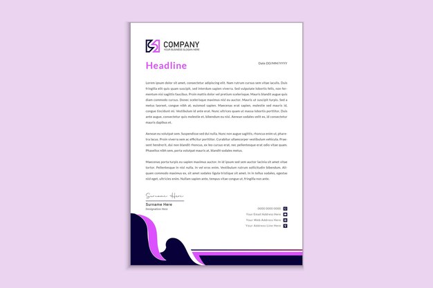 Unique Style letterhead template design