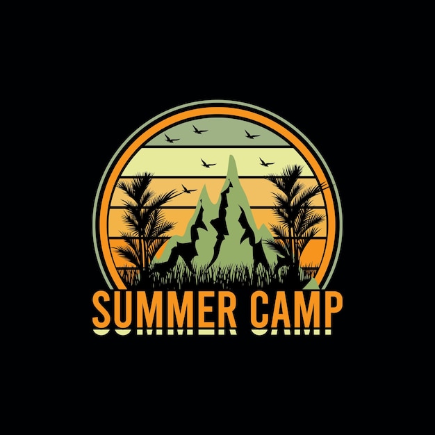 ユニークな夏の T シャツのデザインサマーキャンプ