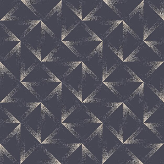 ユニークな三角グリッド幾何学的なシームレス パターン ベクトル アートの抽象的な背景