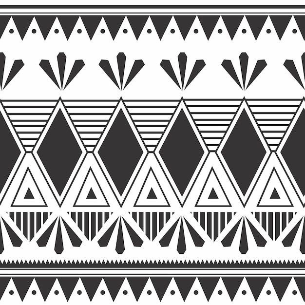 Unique tribal hand drawn maori style seamless pattern motifs