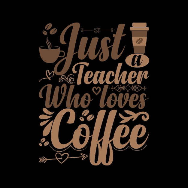 Vettore t-shirt da caffè con tipografia unica