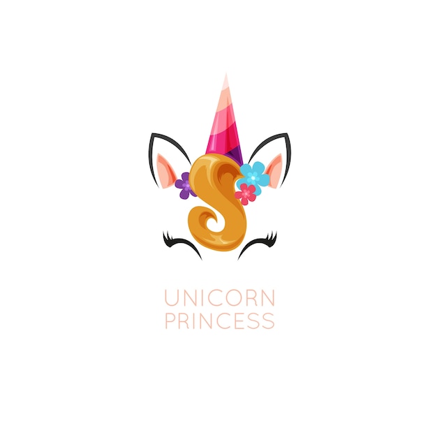 Vettore unique unicorn princess