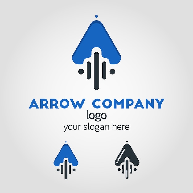 Уникальный шаблон логотипа стрелки с использованием стиля Flat Design