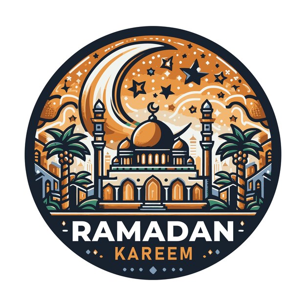 Unique Vibrant Beautiful Ramadan Logo for a Colorful Festive Season