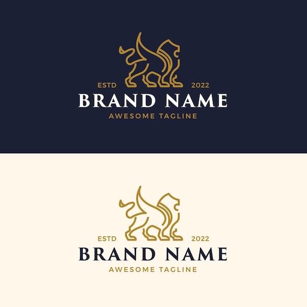 Unique winged lion logo design