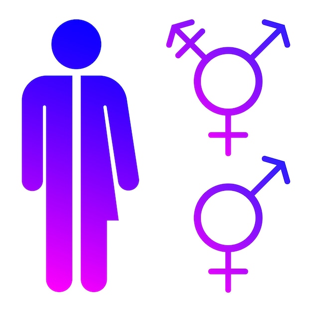 Unisex or intersex symbol icon collection Male and female symbols Vector illustration