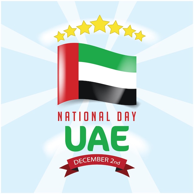 Vector united arab emirate national day with a flag