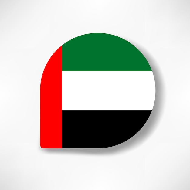 United Arab Emirates drop flag icon with shadow on white background