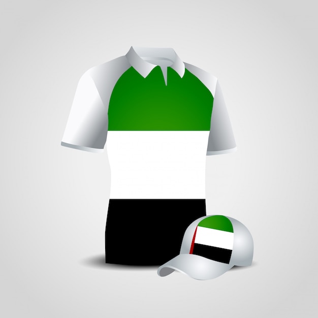 Vector united arab emirates flag design tshirt and cap design