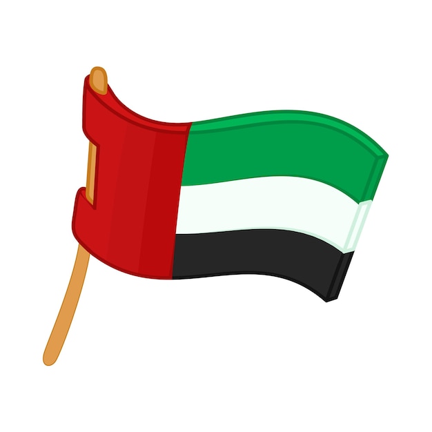 Vector united arab emirates flag icon in cartoon style on a white background