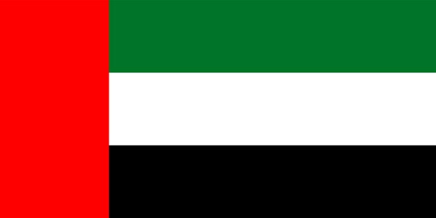 United arab emirates flag official colors and proportion vector illustration