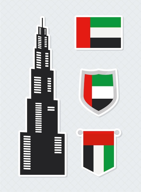 United arab emirates flags