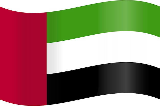 Вектор официального флага Объединенных Арабских Эмиратов окрашивает векторное изображение