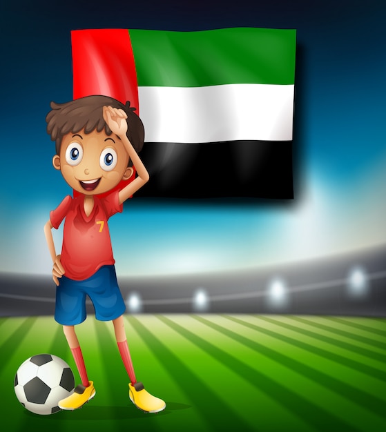 Vector united arab emirates soccer player