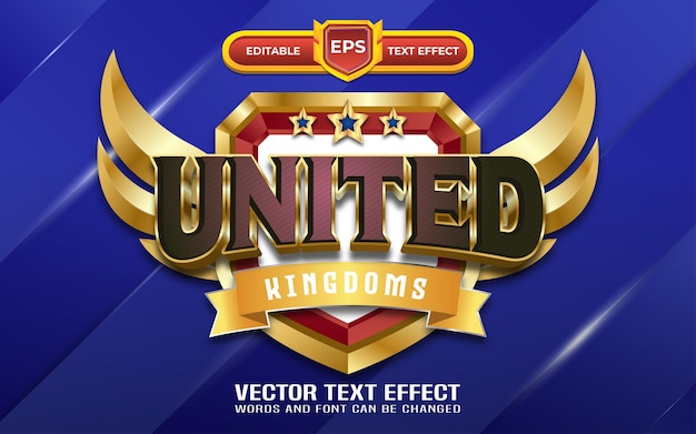 ベクトル 編集可能なテキスト効果のあるユナイテッドゲームのロゴ