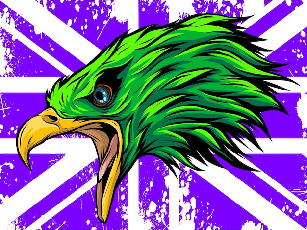 united kingdom flag and eagle vector art