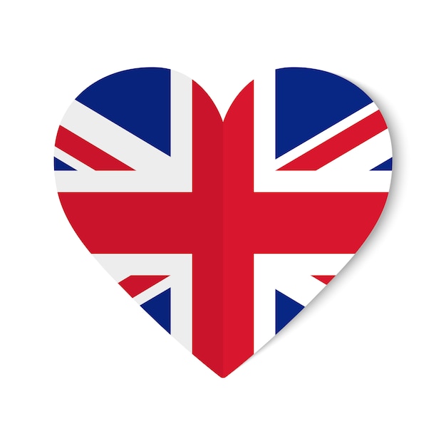 United Kingdom flag with origami style on hear